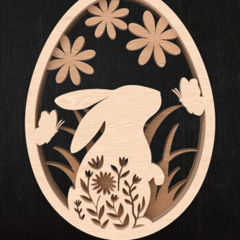 Intra απο ξύλο plywood  Χρώμα wenge 3mm-4mm πάχος - Πασχαλινό λουλουδάτο στολίδι με λέιζερ Δίασταση 6x6 cm INTRAFABR-69794828 - Image 1