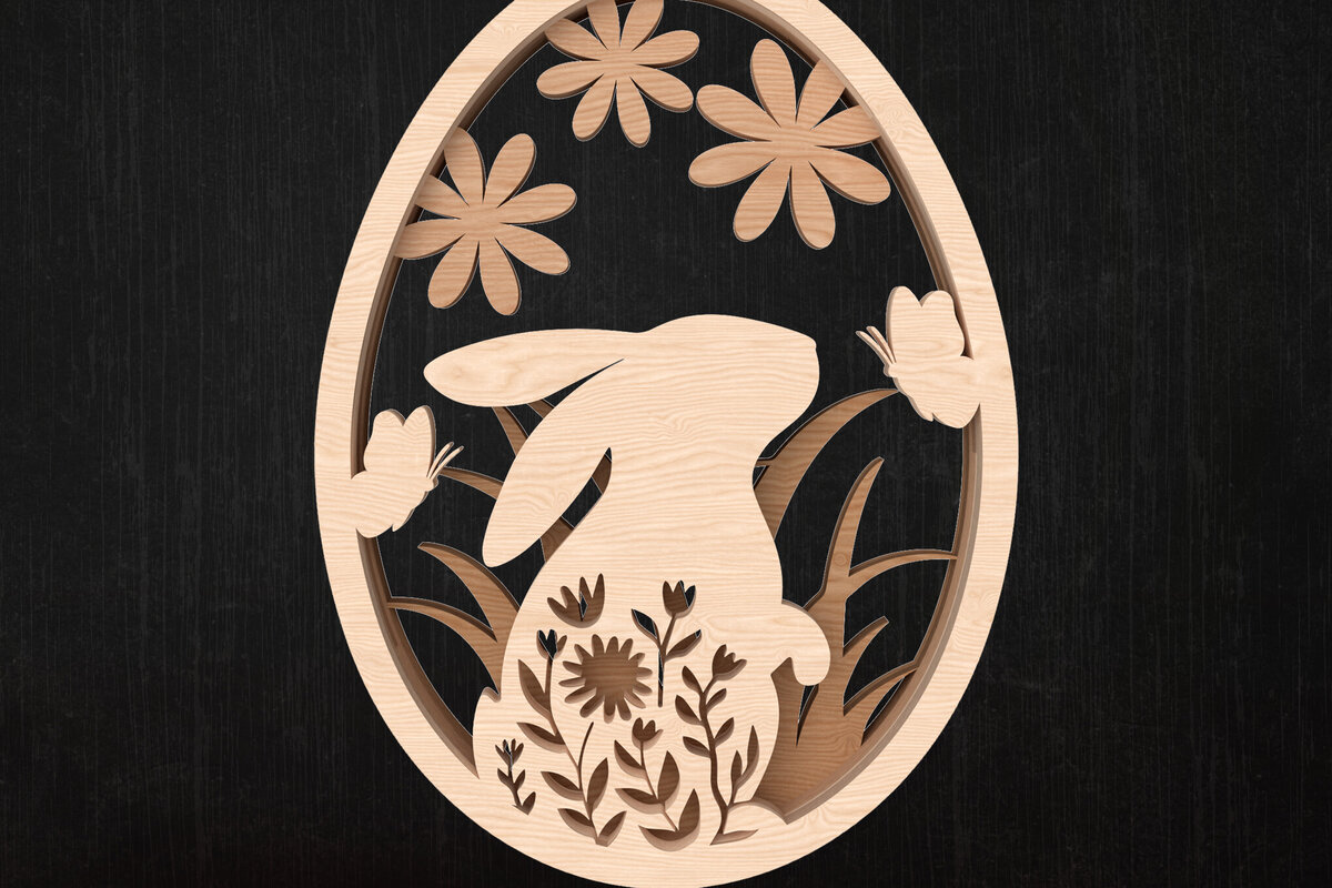 Intra απο ξύλο plywood  Χρώμα wenge 3mm-4mm πάχος - Πασχαλινό λουλουδάτο στολίδι με λέιζερ Δίασταση 6x6 cm INTRAFABR-69794828