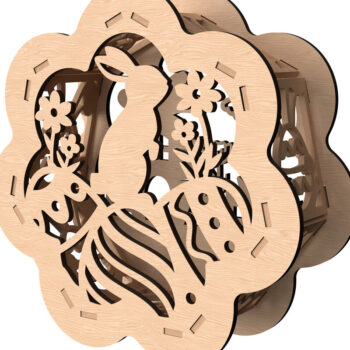 Intra απο ξύλο plywood  Χρώμα wenge 3mm-4mm πάχος - Λαμπροθήκη Easter Bunny Garden Δίασταση 15x15 cm INTRAFABR-69796815 - Image 1