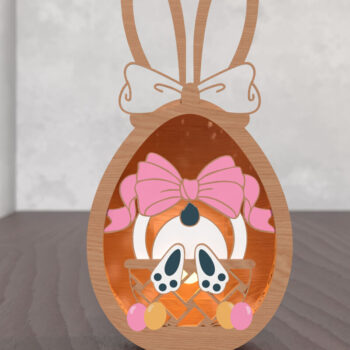 Intra απο ξύλο plywood  Χρώμα wenge 3mm-4mm πάχος - Easter Bunny Glow Lantern Δίασταση 15x15 cm INTRAFABR-87201006 - Image 1