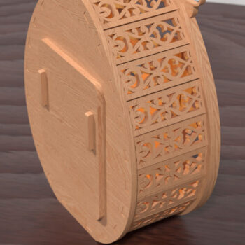 Intra απο ξύλο plywood  Χρώμα wenge 3mm-4mm πάχος - Easter Bunny Glow Lantern Δίασταση 15x15 cm INTRAFABR-87201006 - Image 3