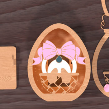 Intra απο ξύλο plywood  Χρώμα wenge 3mm-4mm πάχος - Easter Bunny Glow Lantern Δίασταση 15x15 cm INTRAFABR-87201006 - Image 5