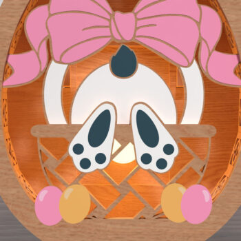 Intra απο ξύλο plywood  Χρώμα wenge 3mm-4mm πάχος - Easter Bunny Glow Lantern Δίασταση 15x15 cm INTRAFABR-87201006 - Image 6