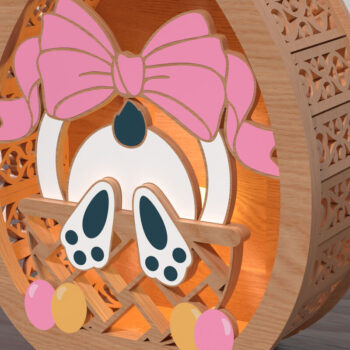 Intra απο ξύλο plywood  Χρώμα wenge 3mm-4mm πάχος - Easter Bunny Glow Lantern Δίασταση 15x15 cm INTRAFABR-87201006 - Image 7