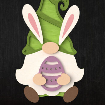 Intra απο ξύλο plywood  Χρώμα wenge 3mm-4mm πάχος - Πακέτο Easter Bunny Gnome Δίασταση 15x15 cm INTRAFABR-93776699 - Image 2