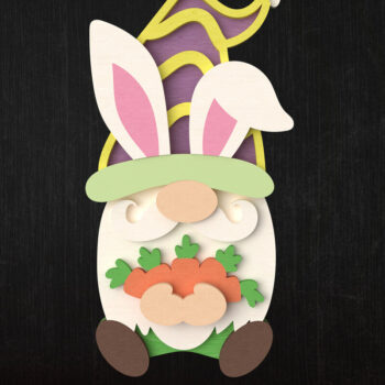 Intra απο ξύλο plywood  Χρώμα wenge 3mm-4mm πάχος - Πακέτο Easter Bunny Gnome Δίασταση 15x15 cm INTRAFABR-93776699 - Image 6