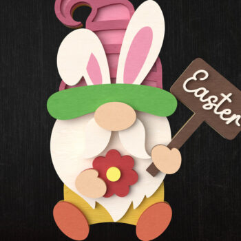 Intra απο ξύλο plywood  Χρώμα wenge 3mm-4mm πάχος - Πακέτο Easter Bunny Gnome Δίασταση 15x15 cm INTRAFABR-93776699 - Image 8
