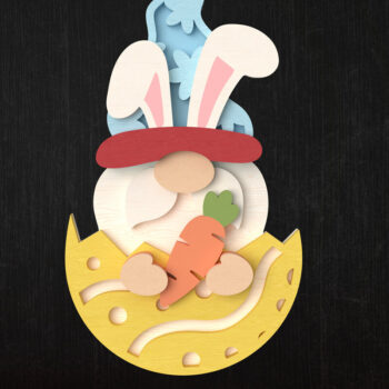 Intra απο ξύλο plywood  Χρώμα wenge 3mm-4mm πάχος - Πακέτο Easter Bunny Gnome Δίασταση 15x15 cm INTRAFABR-93776699 - Image 9
