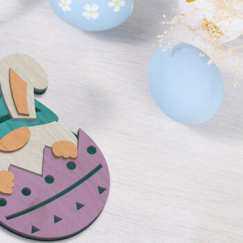 Intra απο ξύλο plywood Χρώμα wenge 3mm-4mm πάχος - περικοπής πολλών επιπέδων Easter Bunny Gnome Δίασταση 34x7 cm INTRAFABR-70057942 - Image 3