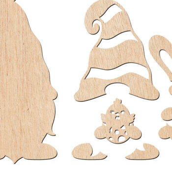 Intra απο ξύλο plywood  Χρώμα wenge 3mm-4mm πάχος - Πασχαλινό λαγουδάκι Gnome Δίασταση 30x20 cm INTRAFABR-61321599 - Image 2