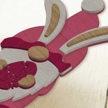 Intra απο ξύλο plywood Χρώμα wenge 3mm-4mm πάχος - Σετ στοιχειωδών λαγουδάκι του Πάσχα, κομμένα αρχεία Δίασταση 6x10 cm INTRAFABR-70060035 - Image 5