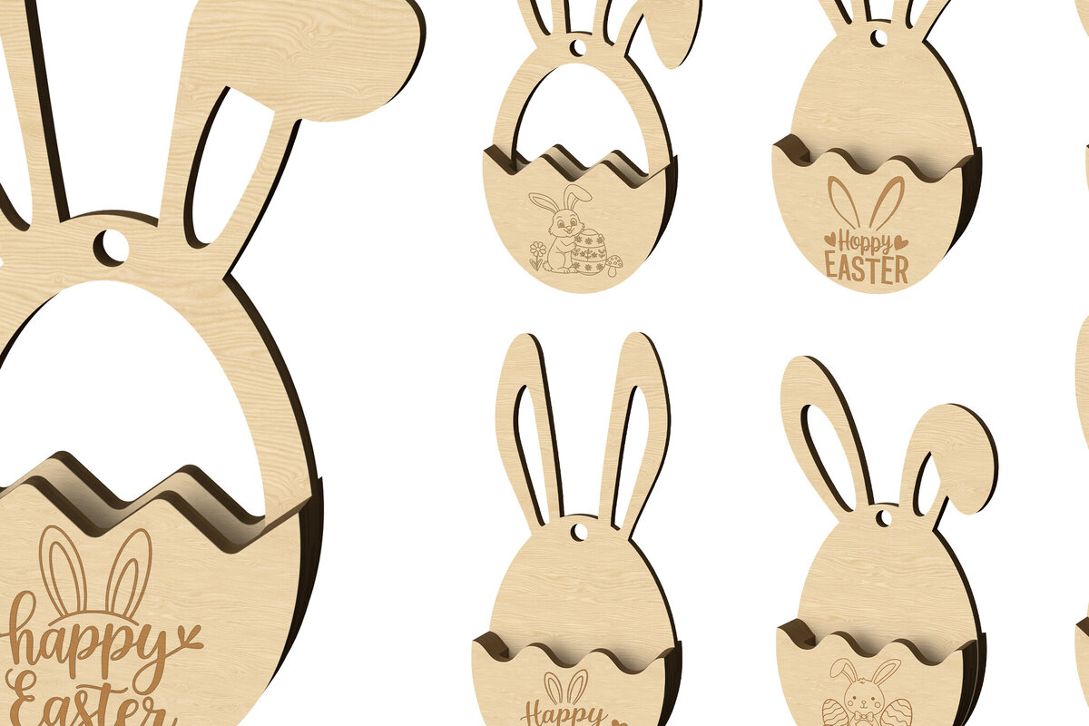 Intra απο ξύλο plywood  Χρώμα wenge 3mm-4mm πάχος - Πακέτο δώρου Κρεμαστό Κουνελάκι Πάσχα Δίασταση 30x20 cm INTRAFABR-53218356