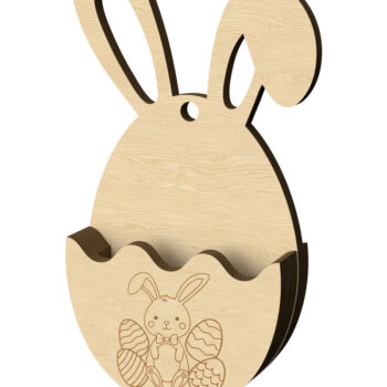 Intra απο ξύλο plywood Χρώμα wenge 3mm-4mm πάχος - Κρεμαστό Δώρο Πασχαλινό Λαγουδάκι Δίασταση 30x20 cm INTRAFABR-56745320 - Image 1