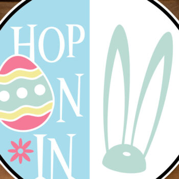 Intra απο ξύλο plywood  Χρώμα wenge 3mm-4mm πάχος - Easter Bunny «Hop on» Στρογγυλή πινακίδα Δίασταση 15x15 cm INTRAFABR-70066524 - Image 2