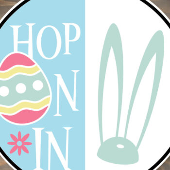 Intra απο ξύλο plywood  Χρώμα wenge 3mm-4mm πάχος - Easter Bunny «Hop on» Στρογγυλή πινακίδα Δίασταση 15x15 cm INTRAFABR-70066524 - Image 3