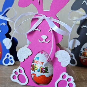 Intra απο ξύλο plywood  Χρώμα wenge 3mm-4mm πάχος - Easter Bunny Kinder Egg Box | Χαριτωμένος Δίασταση 4x4 cm INTRAFABR-35664069 - Image 10