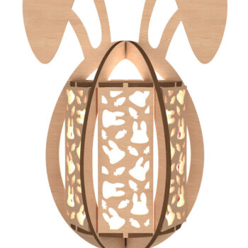 Intra απο ξύλο plywood  Χρώμα wenge 3mm-4mm πάχος - Πακέτο κοπής με λέιζερ με φανάρι Πάσχας Λαγουδάκι Δίασταση 30x20 cm INTRAFABR-120037259 - Image 7