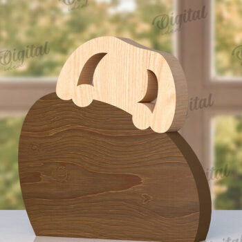 Intra απο ξύλο plywood  Χρώμα wenge 3mm-4mm πάχος - Πασχαλινό λαγουδάκι με λέιζερ. Bunny Puzzle Δίασταση 15x15 cm INTRAFABR-85815294 - Image 1