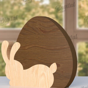 Intra απο ξύλο plywood  Χρώμα wenge 3mm-4mm πάχος - Πασχαλινό λαγουδάκι με λέιζερ. Bunny Puzzle Δίασταση 15x15 cm INTRAFABR-85318296