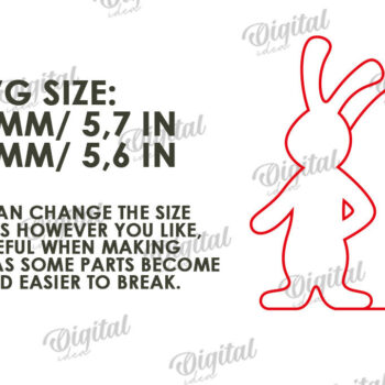 Intra απο ξύλο plywood  Χρώμα wenge 3mm-4mm πάχος - Πασχαλινό λαγουδάκι με λέιζερ. Bunny Puzzle Δίασταση 15x15 cm INTRAFABR-73782723 - Image 2