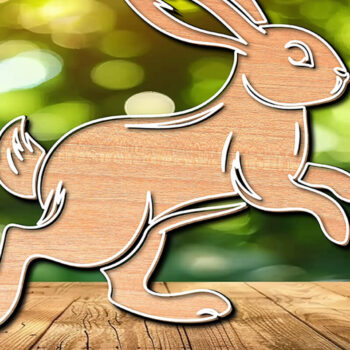 Intra απο ξύλο plywood Χρώμα wenge 3mm-4mm πάχος - σχεδίασης Easter Bunny Laser-Cut Δίασταση 6x6 cm INTRAFABR-108551686 - Image 1