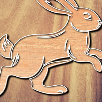 Intra απο ξύλο plywood Χρώμα wenge 3mm-4mm πάχος - σχεδίασης Easter Bunny Laser-Cut Δίασταση 6x6 cm INTRAFABR-108551686 - Image 2