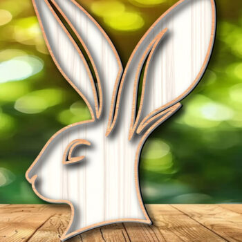 Intra απο ξύλο plywood  Χρώμα wenge 3mm-4mm πάχος - σχεδίασης Easter Bunny Laser-Cut Δίασταση 6x6 cm INTRAFABR-120037232 - Image 2