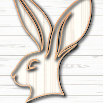 Intra απο ξύλο plywood  Χρώμα wenge 3mm-4mm πάχος - σχεδίασης Easter Bunny Laser-Cut Δίασταση 6x6 cm INTRAFABR-120037232 - Image 3