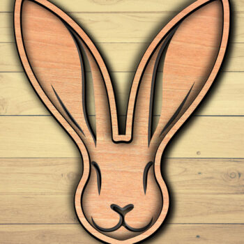Intra απο ξύλο plywood  Χρώμα wenge 3mm-4mm πάχος - σχεδίασης Easter Bunny Laser-Cut Δίασταση 6x6 cm INTRAFABR-120146254 - Image 1