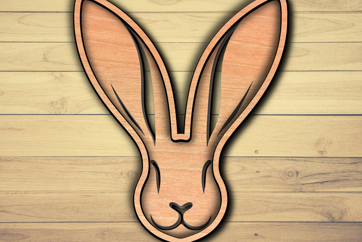 Intra απο ξύλο plywood  Χρώμα wenge 3mm-4mm πάχος - σχεδίασης Easter Bunny Laser-Cut Δίασταση 6x6 cm INTRAFABR-120146254