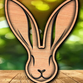 Intra απο ξύλο plywood  Χρώμα wenge 3mm-4mm πάχος - σχεδίασης Easter Bunny Laser-Cut Δίασταση 6x6 cm INTRAFABR-120146254 - Image 2