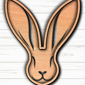 Intra απο ξύλο plywood  Χρώμα wenge 3mm-4mm πάχος - σχεδίασης Easter Bunny Laser-Cut Δίασταση 6x6 cm INTRAFABR-120146254 - Image 3