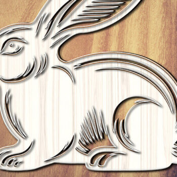 Intra απο ξύλο plywood  Χρώμα wenge 3mm-4mm πάχος - σχεδίασης Easter Bunny Laser-Cut Δίασταση 6x6 cm INTRAFABR-120402961 - Image 2