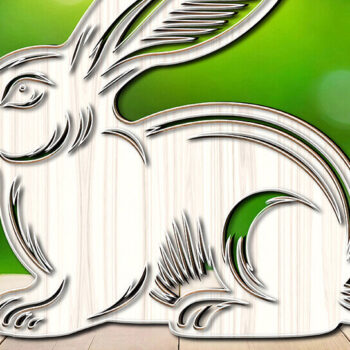 Intra απο ξύλο plywood  Χρώμα wenge 3mm-4mm πάχος - σχεδίασης Easter Bunny Laser-Cut Δίασταση 6x6 cm INTRAFABR-120402961 - Image 3