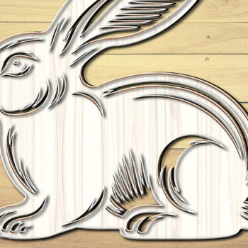Intra απο ξύλο plywood  Χρώμα wenge 3mm-4mm πάχος - σχεδίασης Easter Bunny Laser-Cut Δίασταση 6x6 cm INTRAFABR-120402961 - Image 4