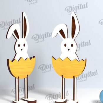 Intra απο ξύλο plywood  Χρώμα wenge 3mm-4mm πάχος - Πασχαλινό λαγουδάκι με λέιζερ. Πασχαλινός χαρακτήρας Δίασταση 15x15 cm INTRAFABR-120146245 - Image 1