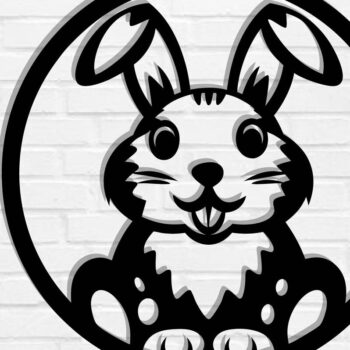 Intra απο ξύλο plywood  Χρώμα wenge 3mm-4mm πάχος - κοπής με λέιζερ Easter Bunny, Bunny Δίασταση 40x50 cm INTRAFABR-12390715 - Image 1