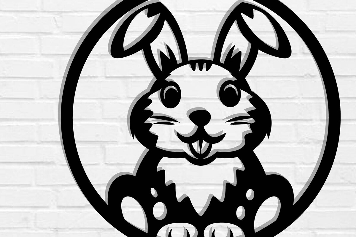 Intra απο ξύλο plywood  Χρώμα wenge 3mm-4mm πάχος - κοπής με λέιζερ Easter Bunny, Bunny Δίασταση 40x50 cm INTRAFABR-12390715