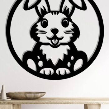 Intra απο ξύλο plywood  Χρώμα wenge 3mm-4mm πάχος - κοπής με λέιζερ Easter Bunny, Bunny Δίασταση 40x50 cm INTRAFABR-12390715 - Image 2