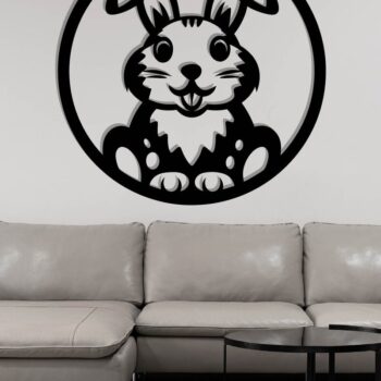 Intra απο ξύλο plywood  Χρώμα wenge 3mm-4mm πάχος - κοπής με λέιζερ Easter Bunny, Bunny Δίασταση 40x50 cm INTRAFABR-12390715 - Image 3