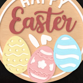 Intra απο ξύλο plywood  Χρώμα wenge 3mm-4mm πάχος - Πασχαλινό λαγουδάκι κομμένο με λέιζερ δέσμη πινακίδων Δίασταση 30x20 cm INTRAFABR-59688050 - Image 7