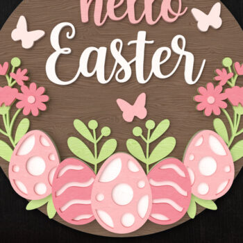 Intra απο ξύλο plywood  Χρώμα wenge 3mm-4mm πάχος - Πασχαλινό λαγουδάκι κομμένο με λέιζερ δέσμη πινακίδων Δίασταση 30x20 cm INTRAFABR-59688050 - Image 9