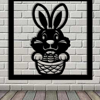 Intra απο ξύλο plywood Χρώμα wenge 3mm-4mm πάχος - Easter Bunny Δίασταση 40x50 cm INTRAFABR-120350080 - Image 1