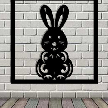 Intra απο ξύλο plywood  Χρώμα wenge 3mm-4mm πάχος - Easter Bunny Δίασταση 40x50 cm INTRAFABR-99484191 - Image 3