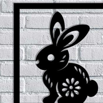 Intra απο ξύλο plywood  Χρώμα wenge 3mm-4mm πάχος - Easter Bunny Δίασταση 40x50 cm INTRAFABR-99484202 - Image 3