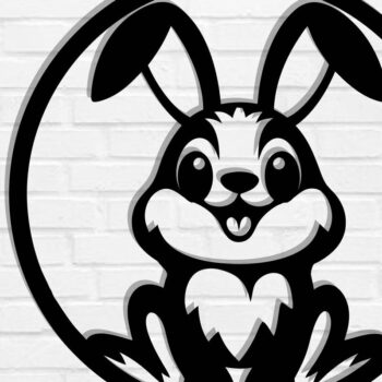 Intra απο ξύλο plywood  Χρώμα wenge 3mm-4mm πάχος - Easter Bunny Δίασταση 40x50 cm INTRAFABR-123821586 - Image 1