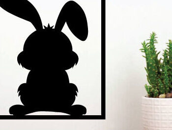 Intra απο ξύλο plywood  Χρώμα wenge 3mm-4mm πάχος - Easter Bunny Laser διακόσμηση τοίχου Τέχνη Δίασταση 40x50 cm INTRAFABR-64989608 - Image 2