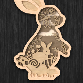 Intra απο ξύλο plywood  Χρώμα wenge 3mm-4mm πάχος - Πακέτο με στρώματα Easter Bunny Δίασταση 15x15 cm INTRAFABR-116818780 - Image 3