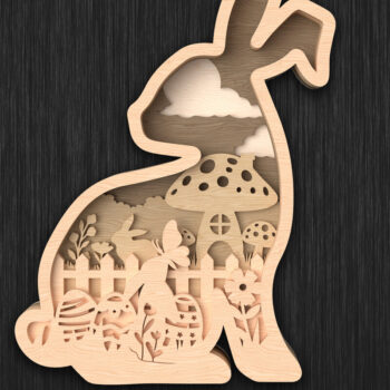 Intra απο ξύλο plywood  Χρώμα wenge 3mm-4mm πάχος - Πακέτο με στρώματα Easter Bunny Δίασταση 15x15 cm INTRAFABR-116818780 - Image 6