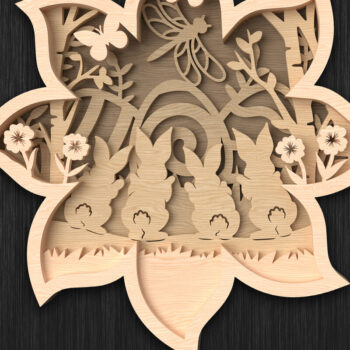 Intra απο ξύλο plywood  Χρώμα wenge 3mm-4mm πάχος - Πακέτο με στρώματα Easter Bunny Δίασταση 15x15 cm INTRAFABR-116818780 - Image 9